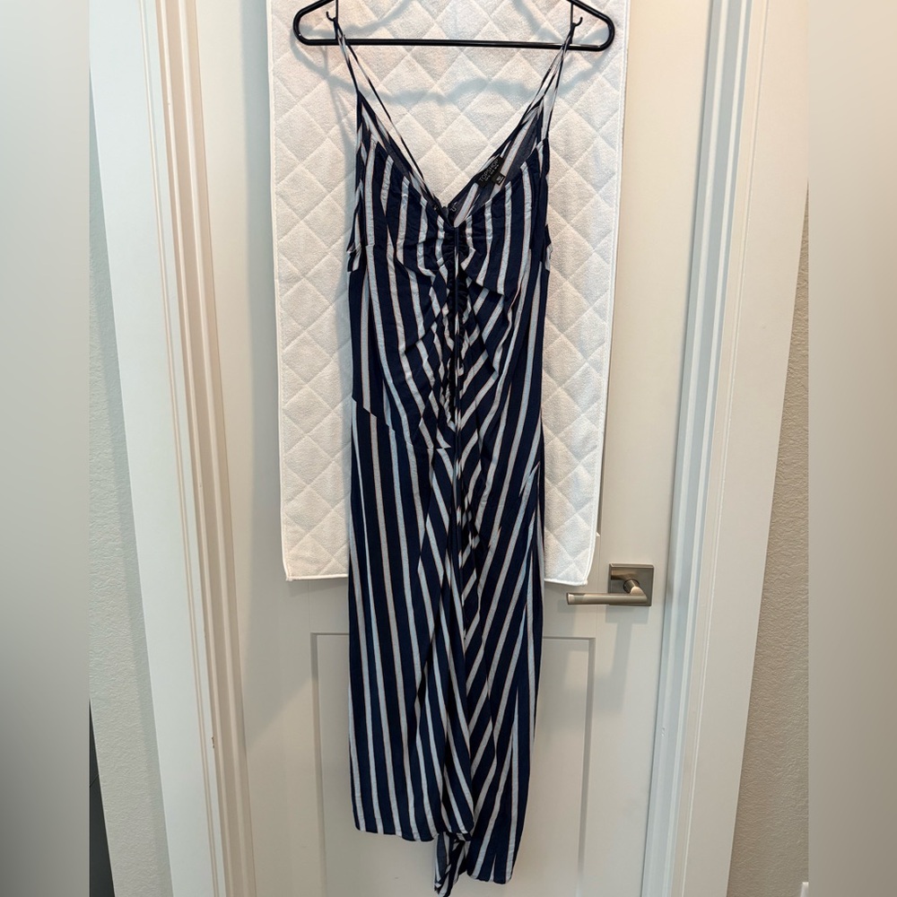 Topshop Striped Navy and White Dress